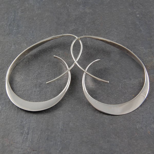 Handmade spiral large circle earrings