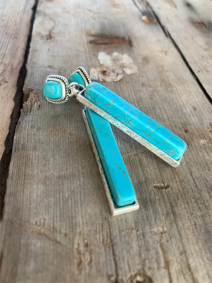 Rectangular Turquoise Earrings