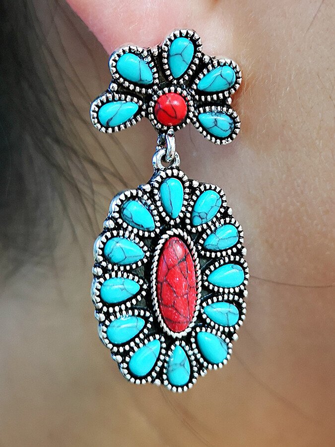 Women's Vintage Turquoise Sterling Silver Earrings