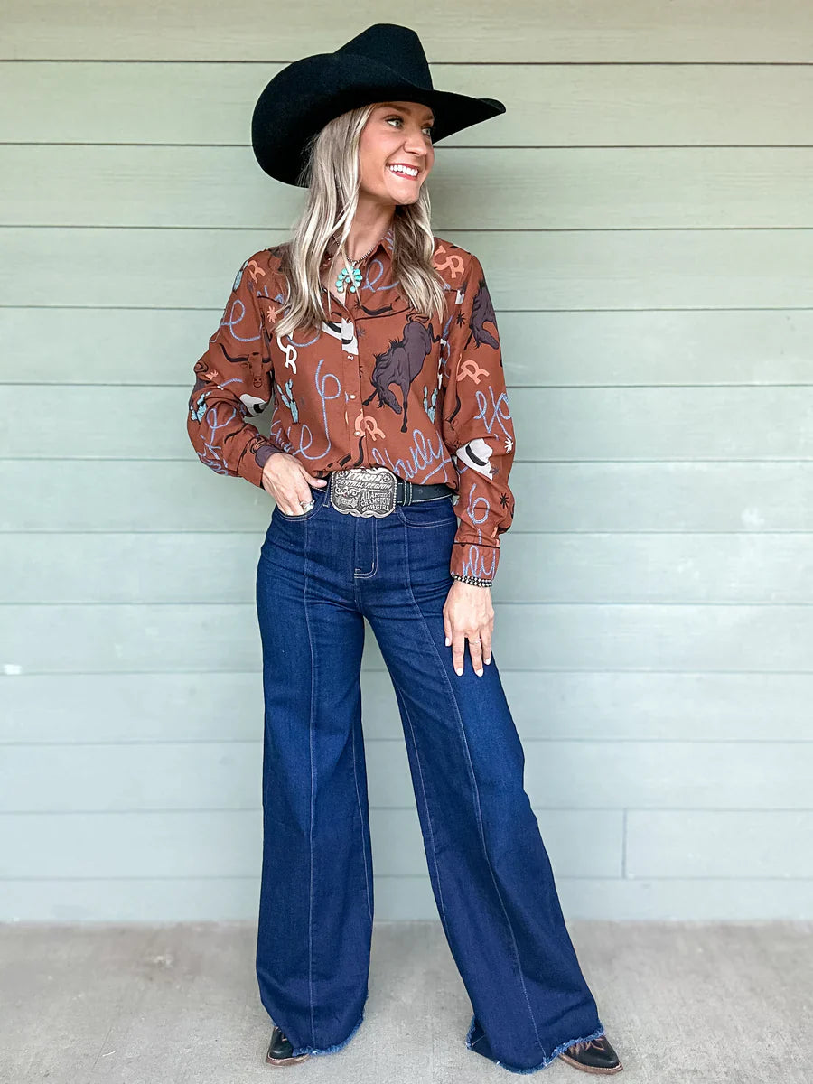 Howdy Cowgirl Pearl Snap Button Up