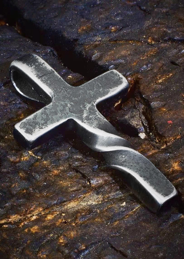 Vintage Cross Twist Pendant Necklace