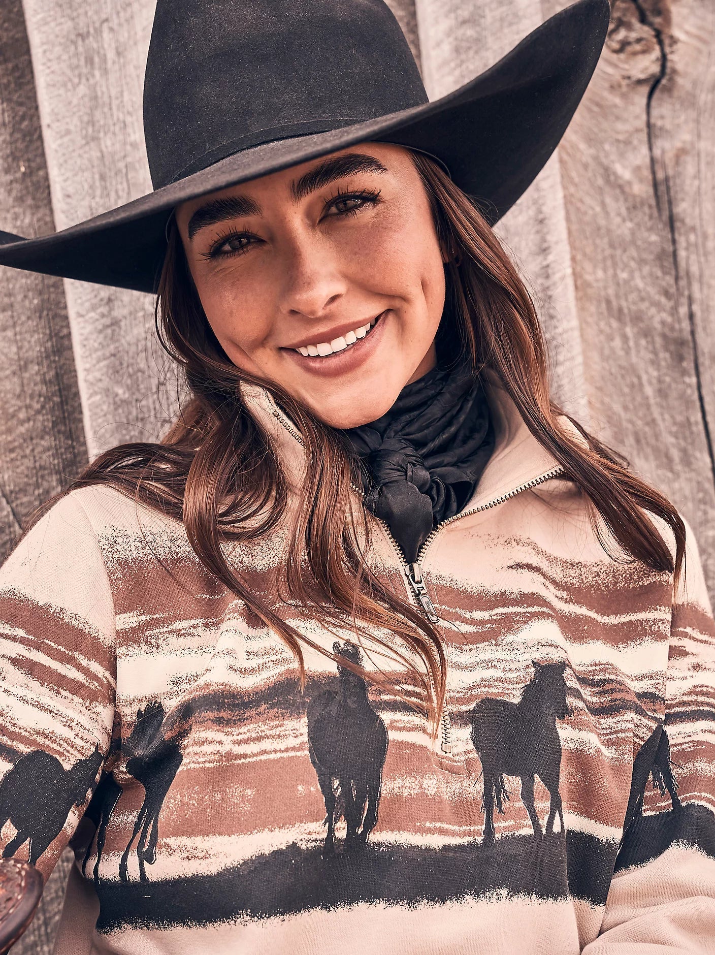 Women's Western Quarter Zip Sweatshirt