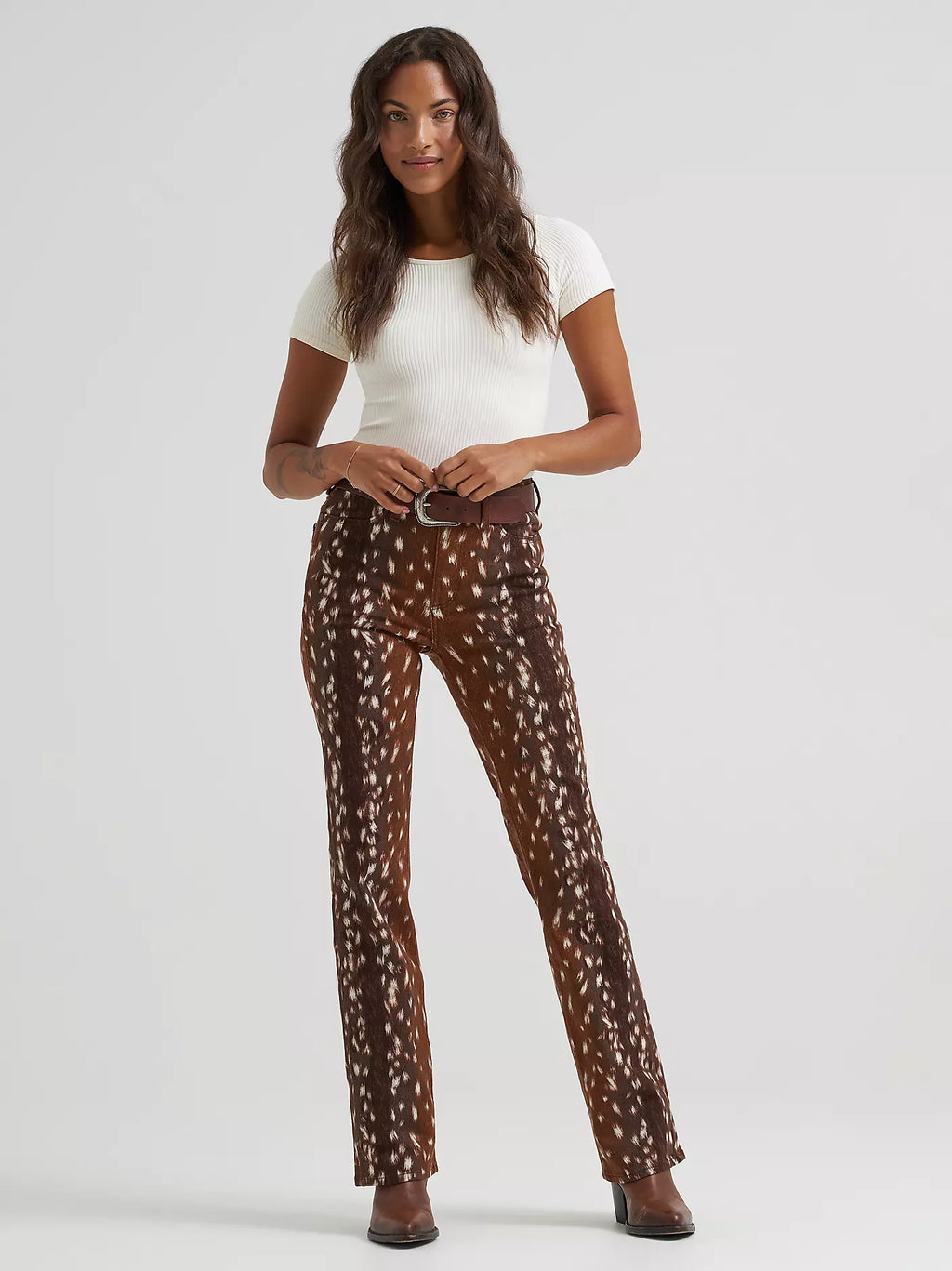 Fawn Print Bootcut Jean
