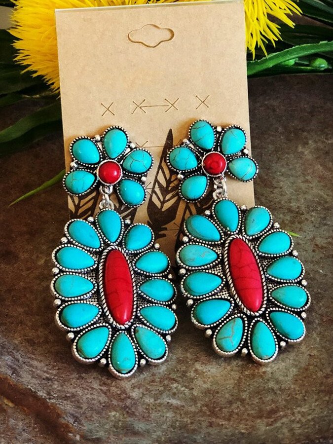 Women's Vintage Turquoise Sterling Silver Earrings