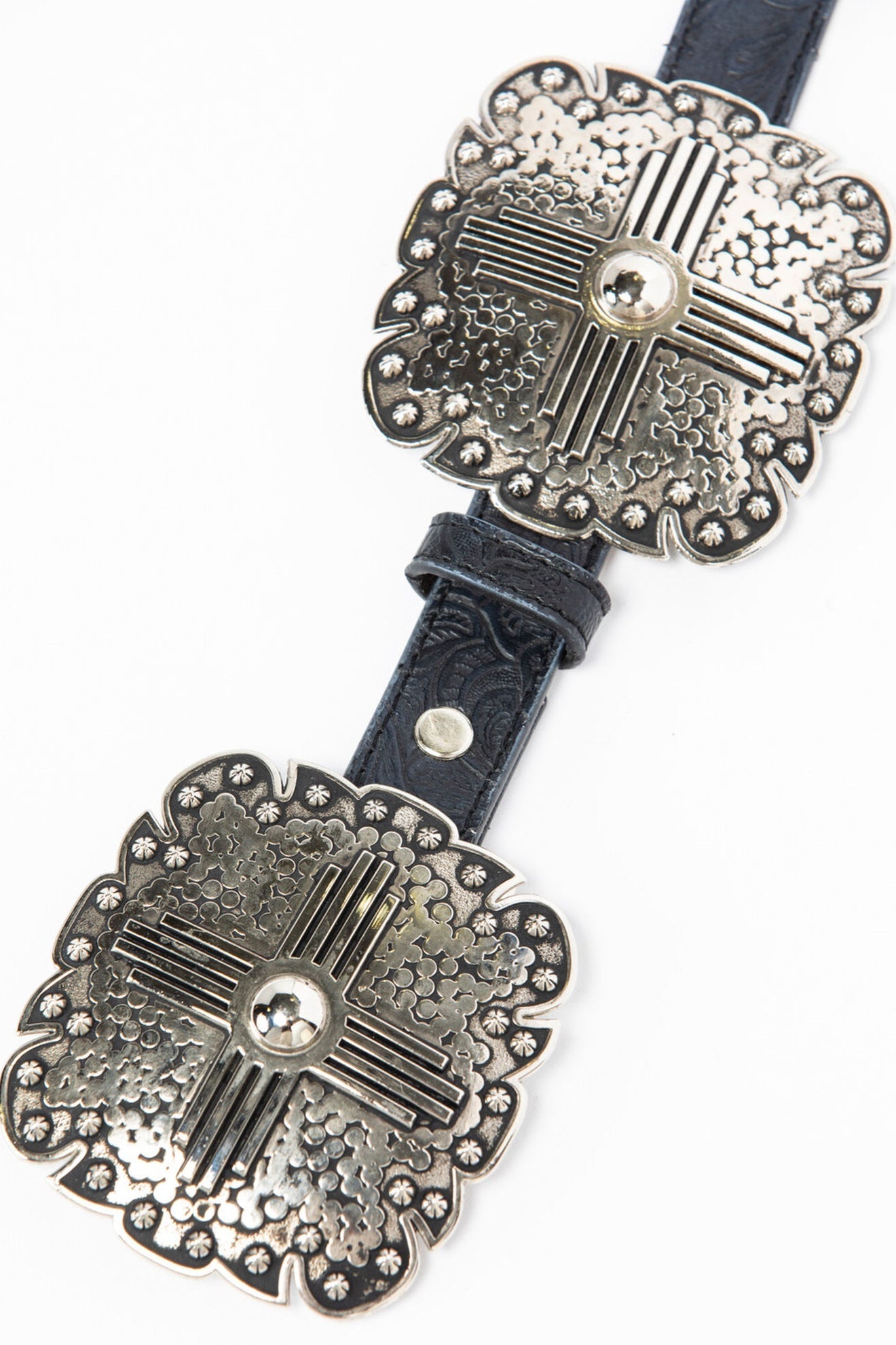 Square Concho Leather Belt