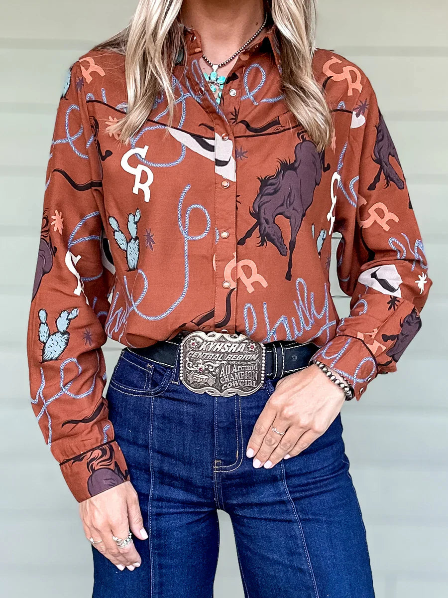 Howdy Cowgirl Pearl Snap Button Up