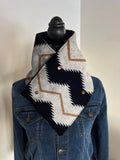 Western Simple Stripe Print Aztec Warm Neck Hood