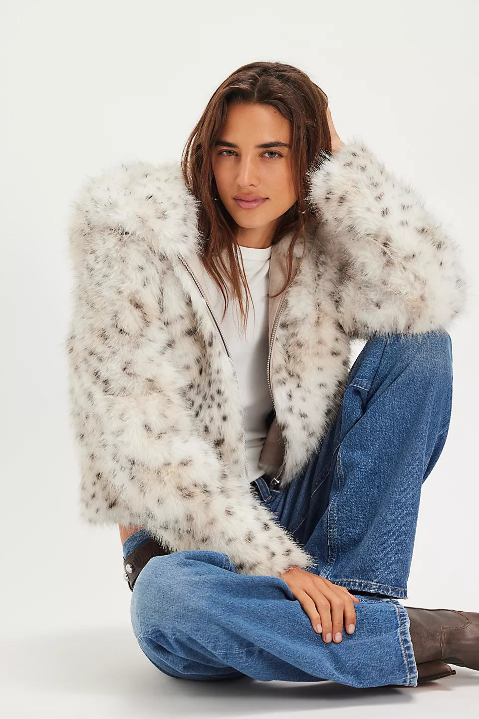 Hooded Faux Fur Jacket