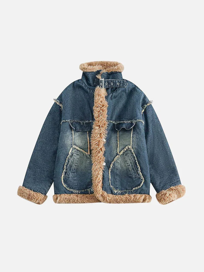 Denim Sherpa Coat