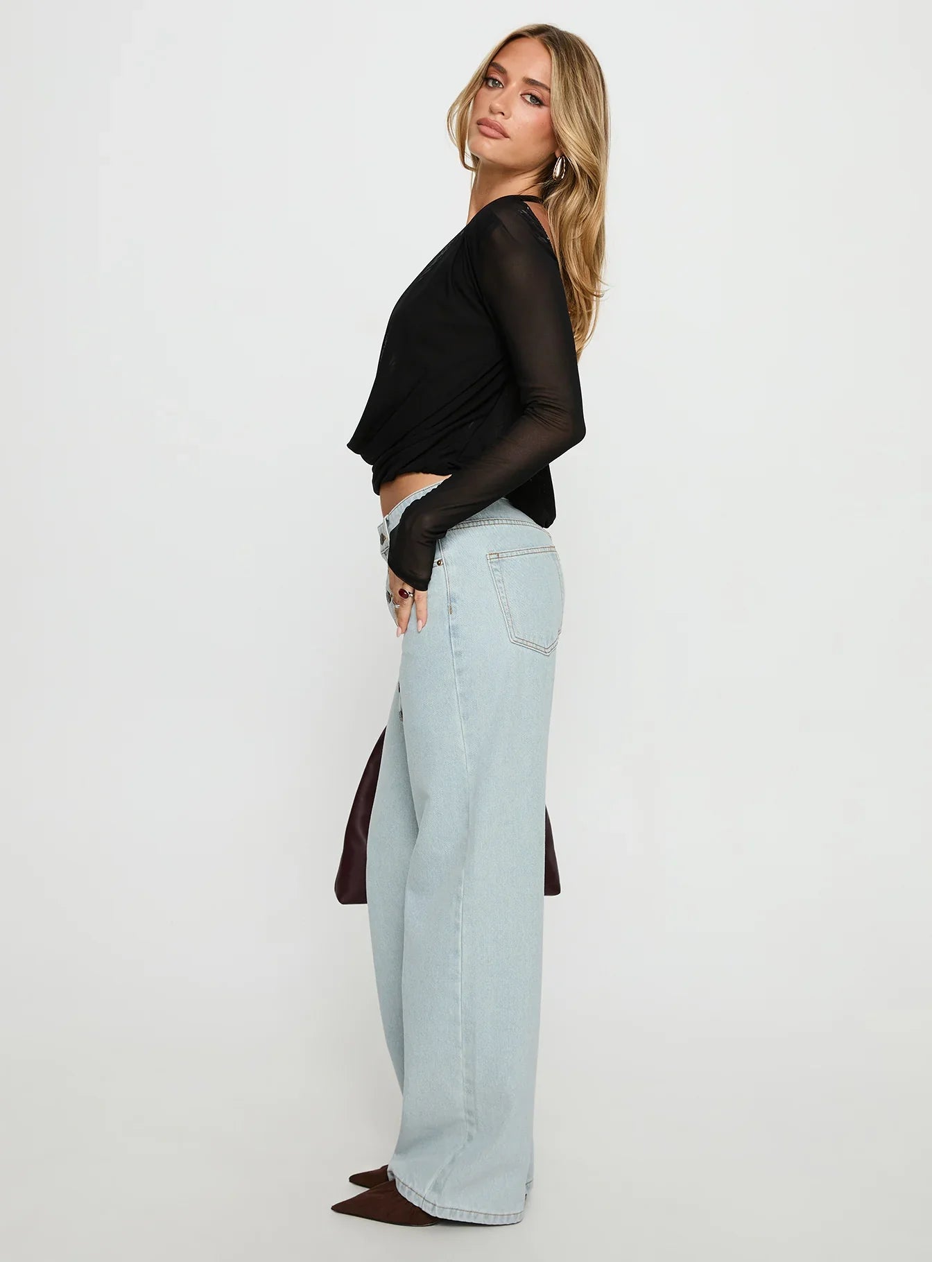 Penny Mid Rise Straight Leg Jeans Light Denim