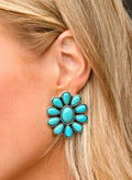 Turquoise Cluster Concho Earrings