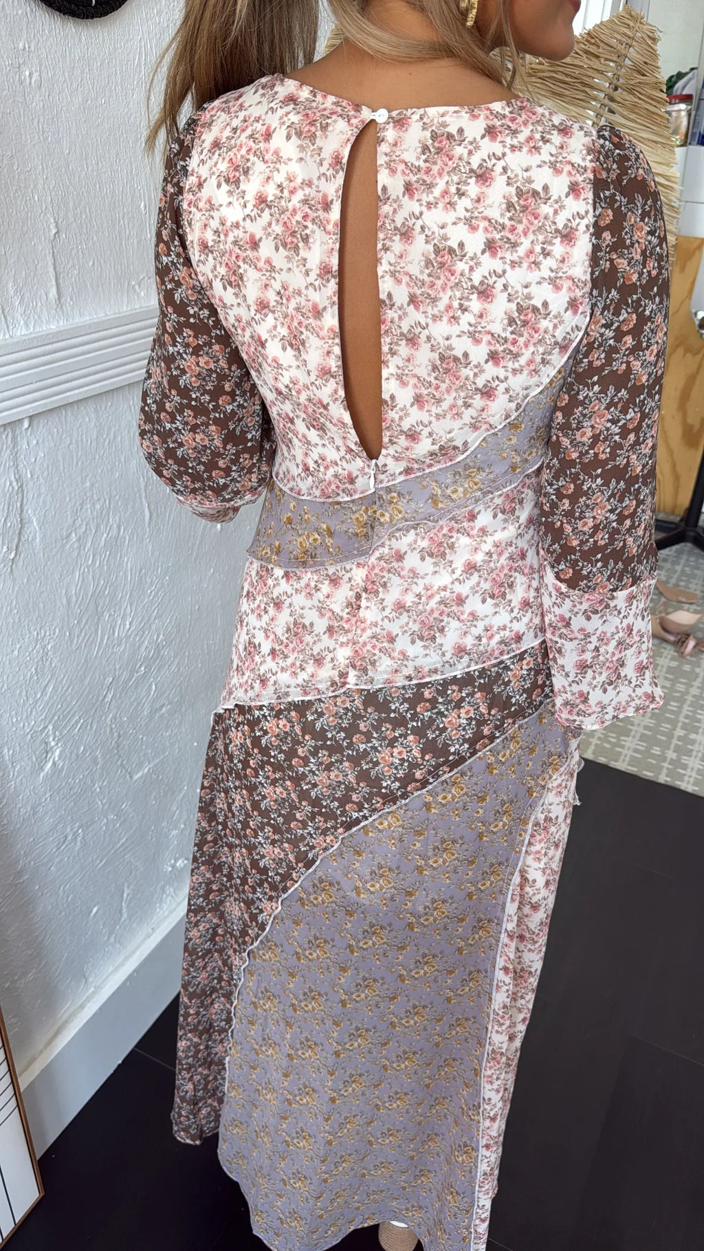 Boho Bloom Floral Print Chiffon Maxi Dress