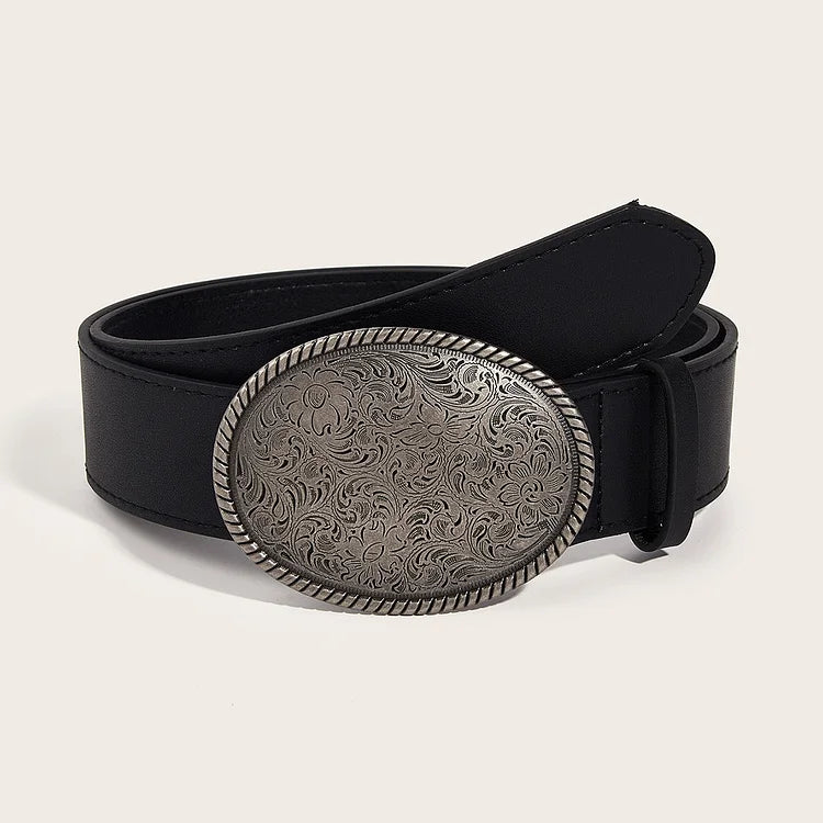 Vintage Floral Engraved Belt