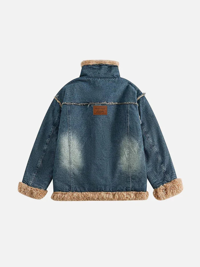 Denim Sherpa Coat