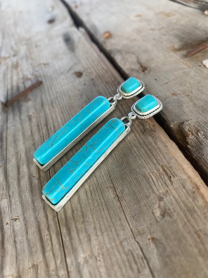 Rectangular Turquoise Earrings