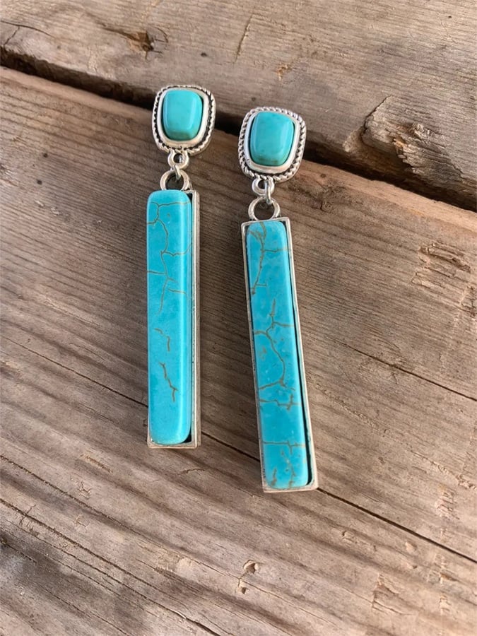 Rectangular Turquoise Earrings