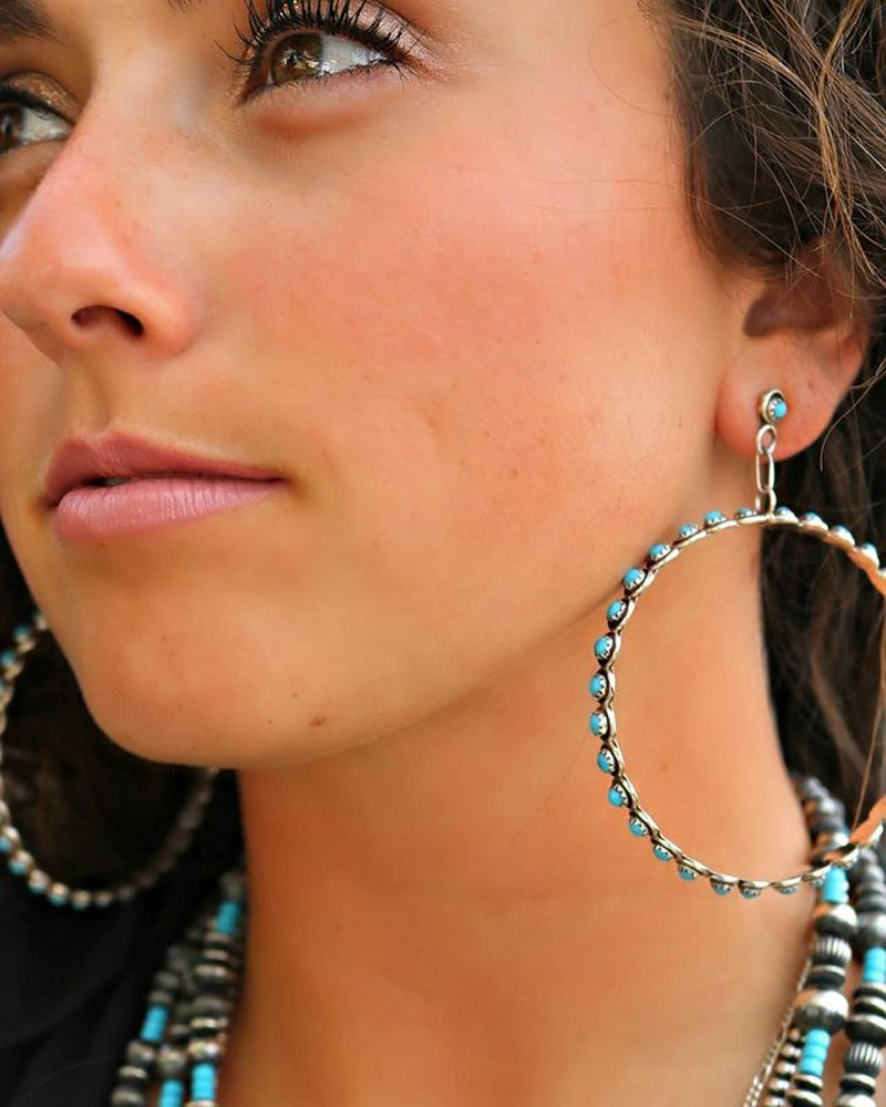Turquoise Hoop Earrings