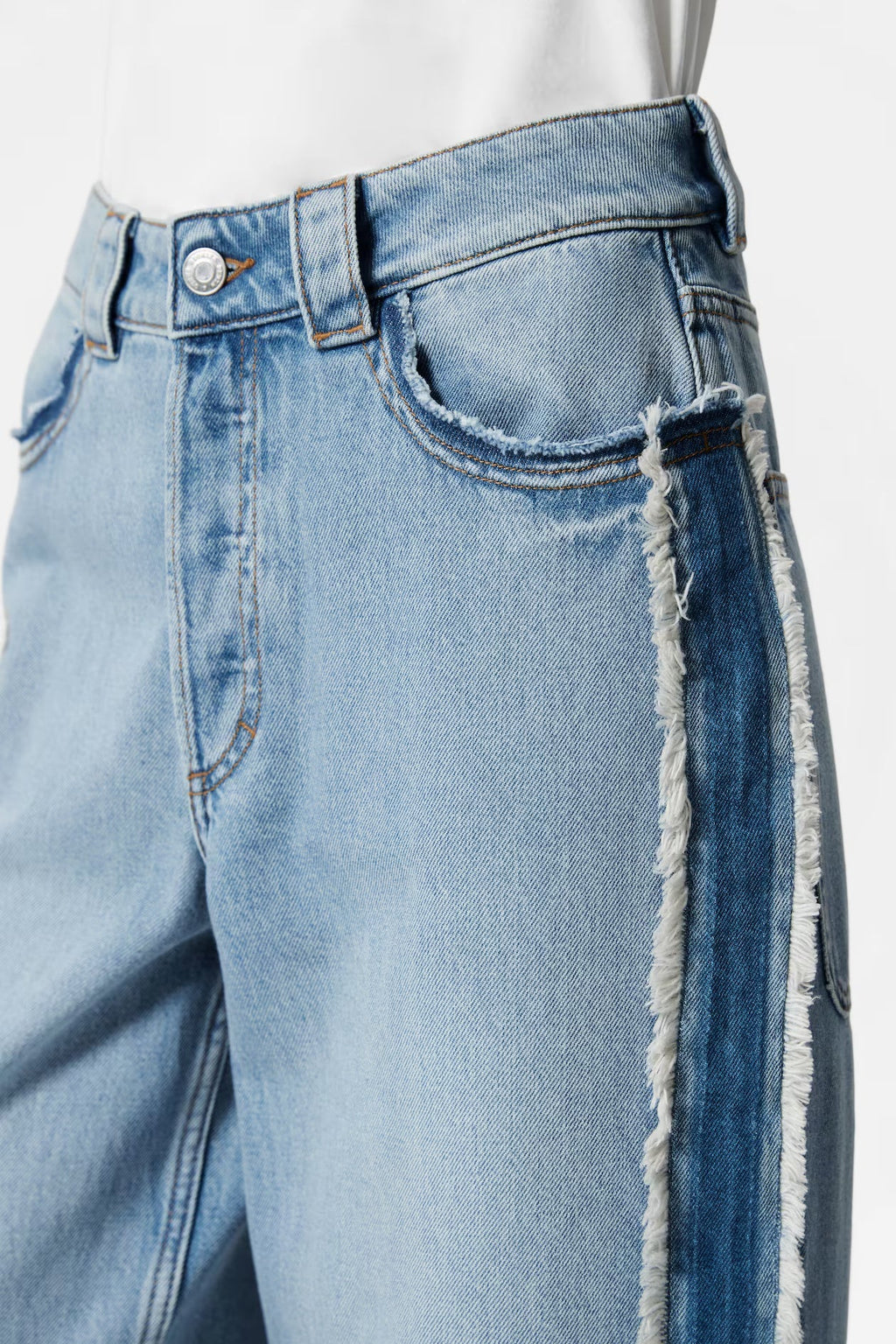 Fringed Wide Leg Jeans