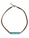 Western Cowboy Vintage Geometric Turquoise Pendant Necklace