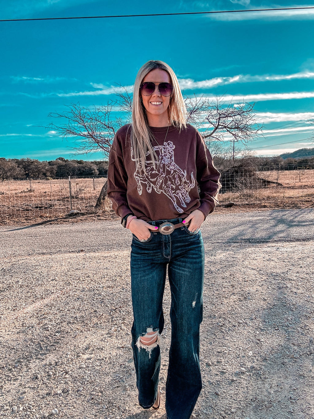 The Wesson Bull Ridin Cowboy Sweatshirt