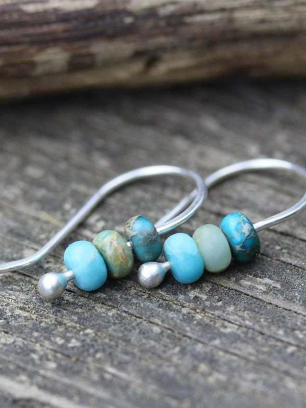 Vintage Beaded Snow Pine Earrings