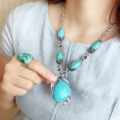 Vintage Ring Necklace Earrings Jewelry Bracelet Set