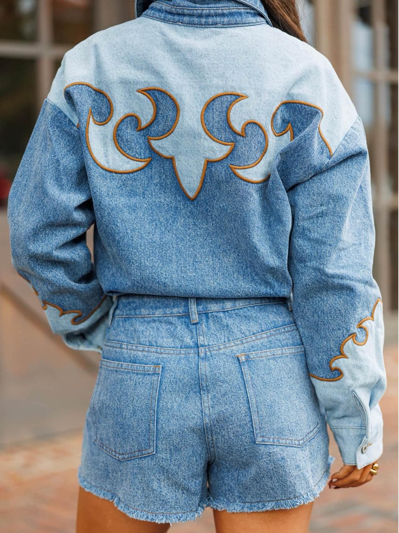 Rodeo Row Denim Romper