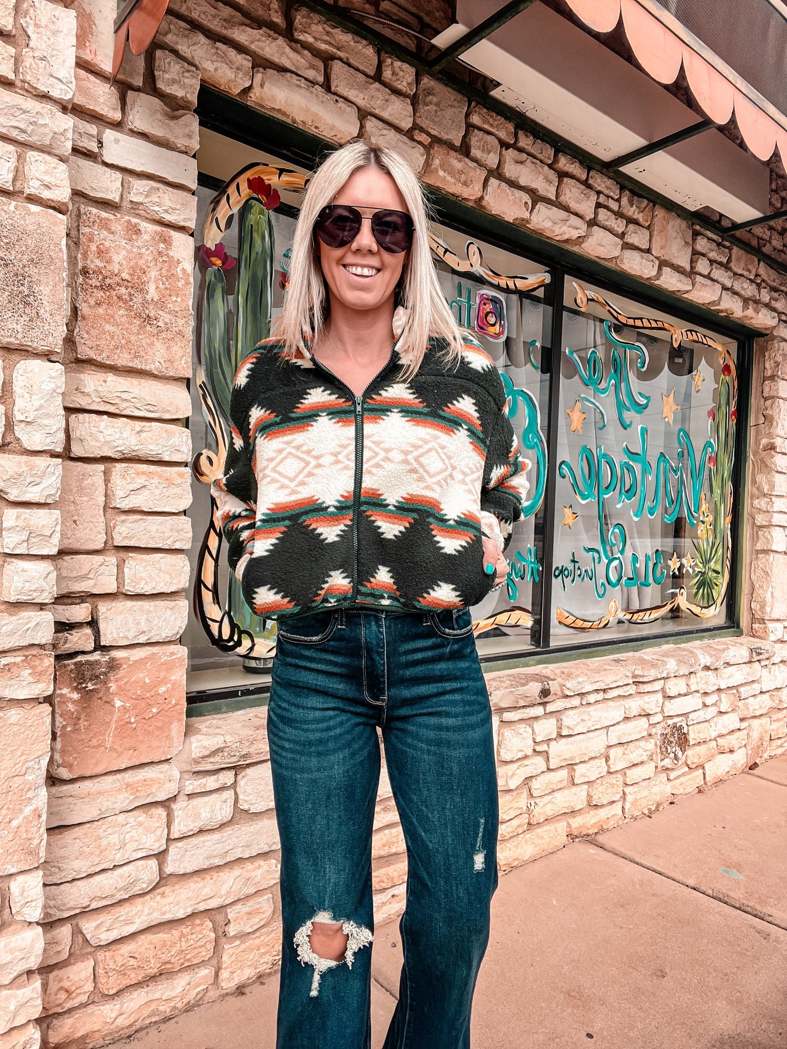 The Durham Cropped Sherpa Jacket (Hunter Green)