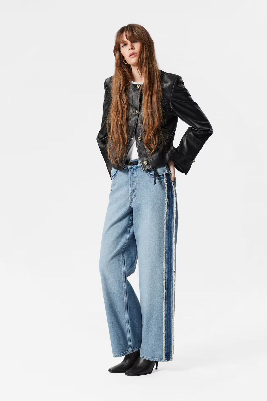 Fringed Wide Leg Jeans