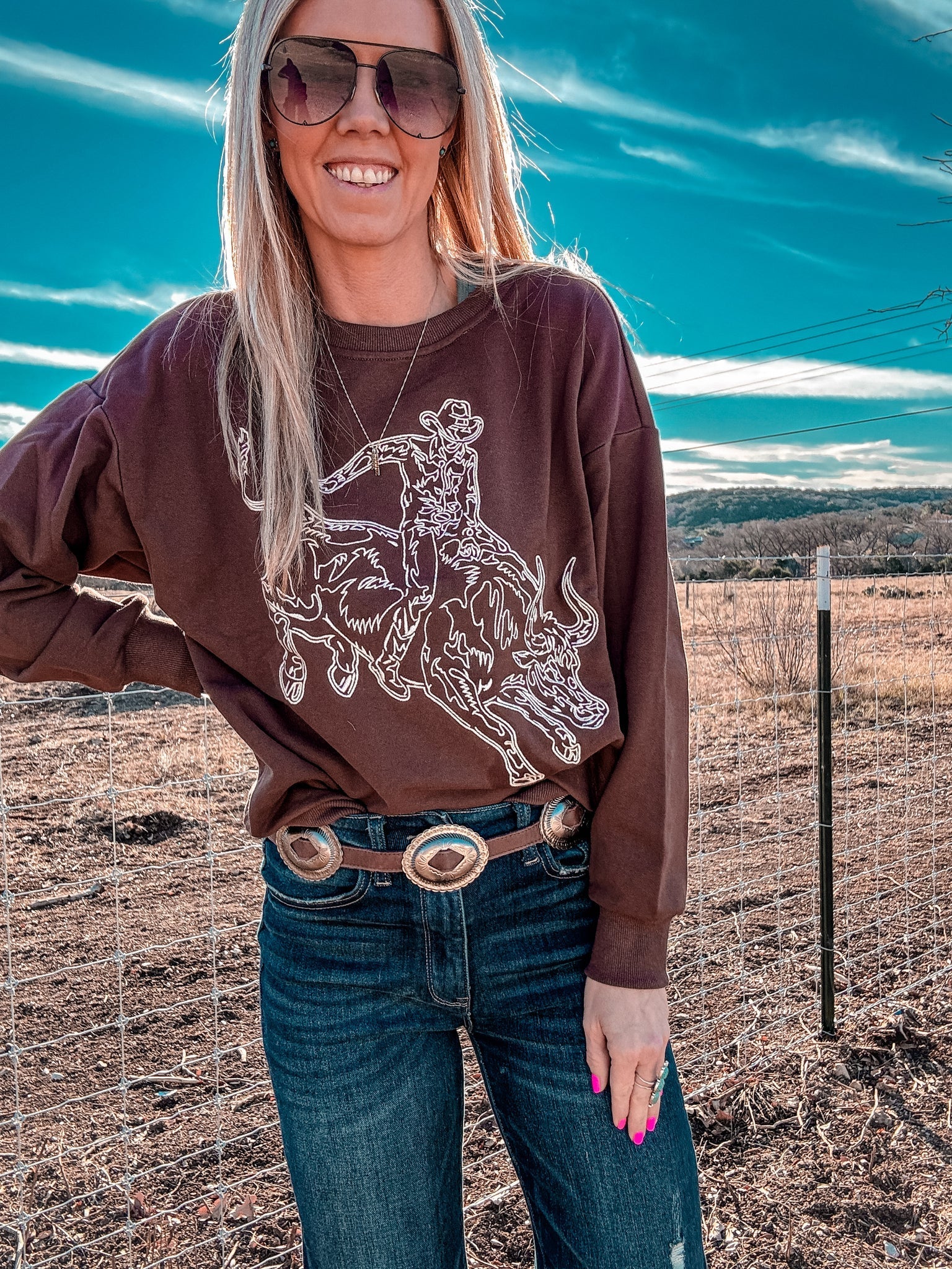 The Wesson Bull Ridin Cowboy Sweatshirt