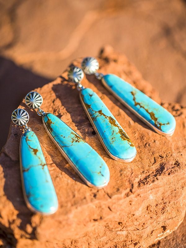 Western Long Slab Earrings