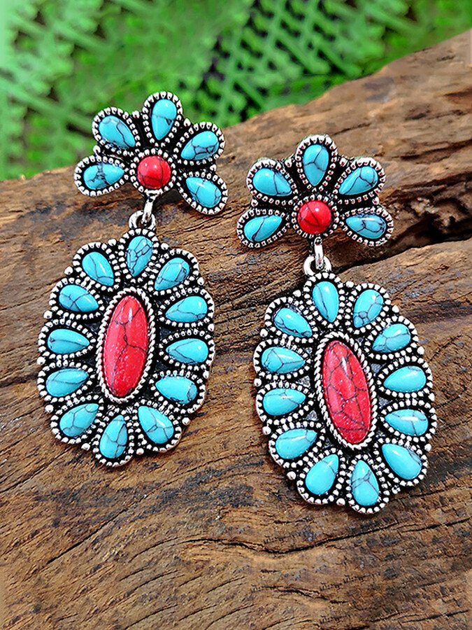 Women's Vintage Turquoise Sterling Silver Earrings