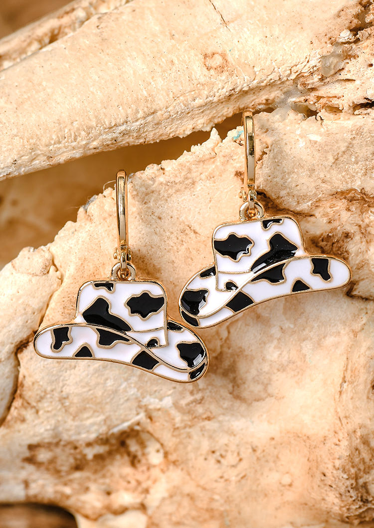 Cow Cowboy Hat Alloy Earrings