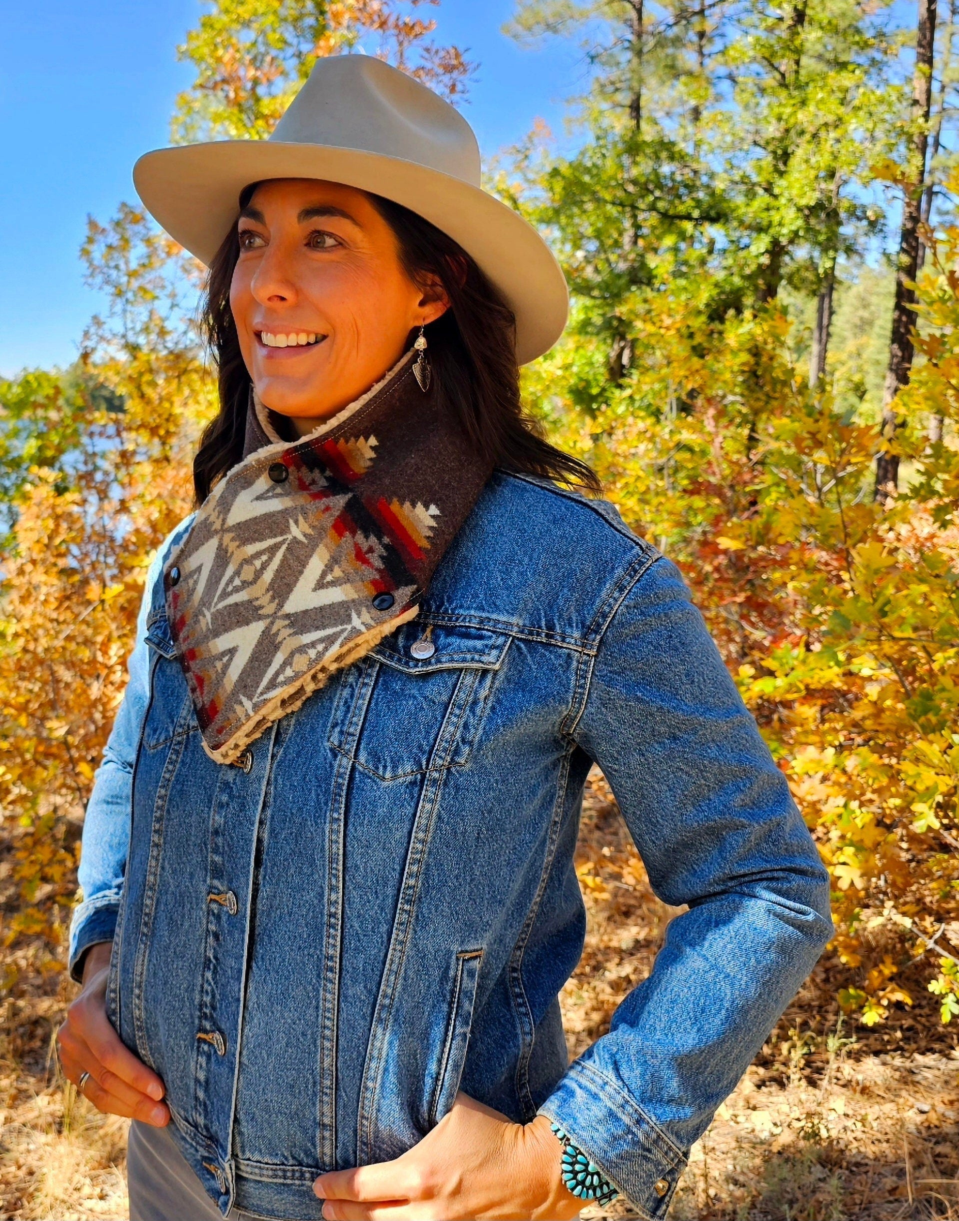 Wool/Sherpa Cowl Scarf - Pacific Crest