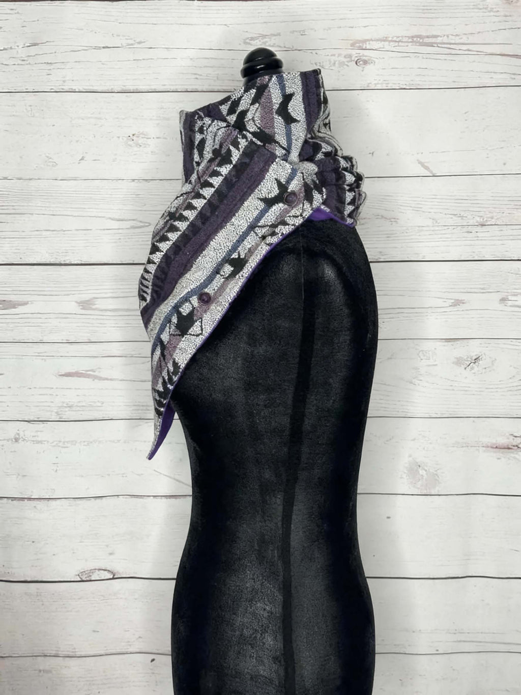 Violet Aztec Warm Neck Hood