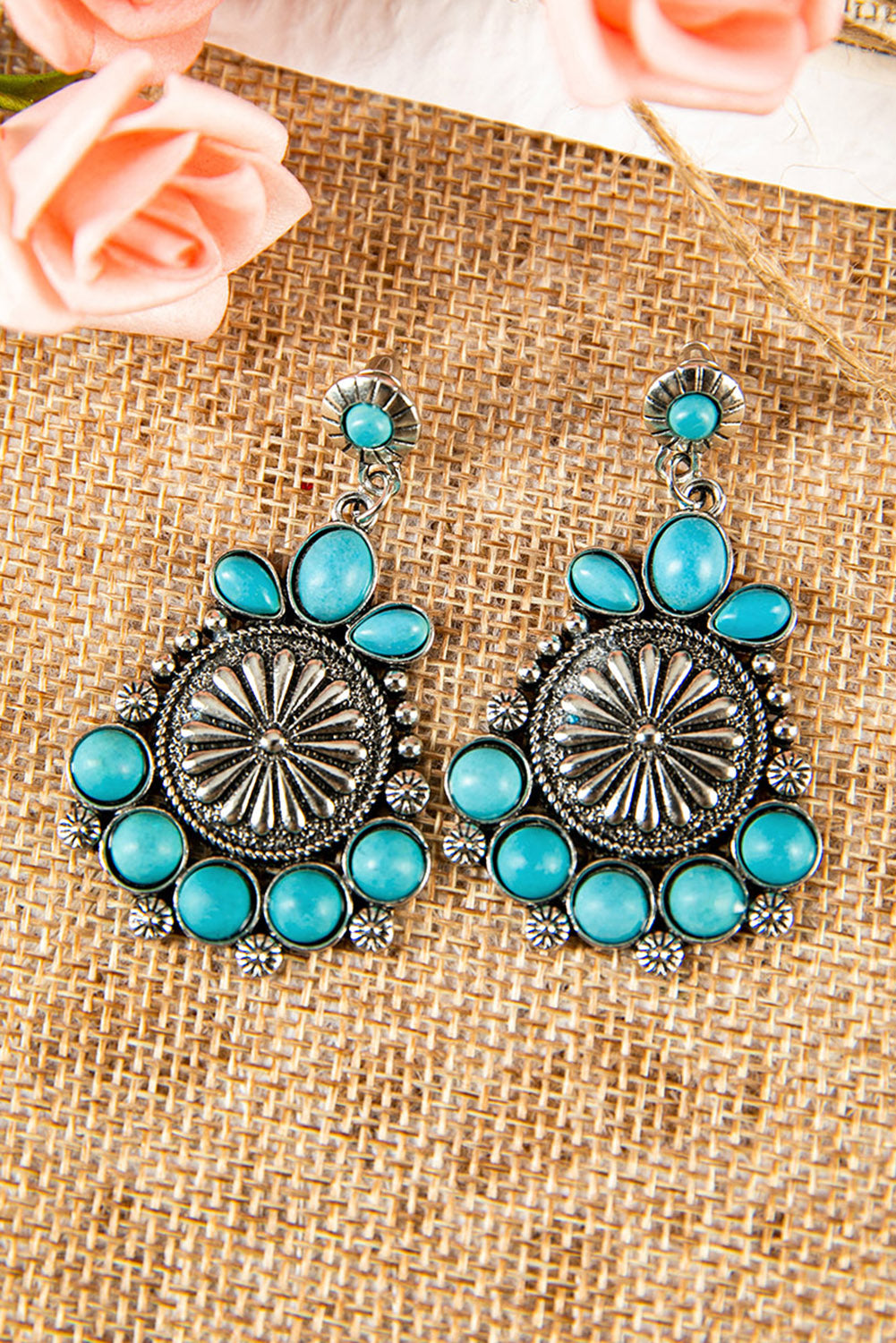 Western Turquoise Dangle Earrings