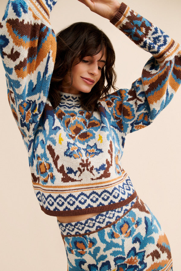 Toucan Scarf Knit Sweater