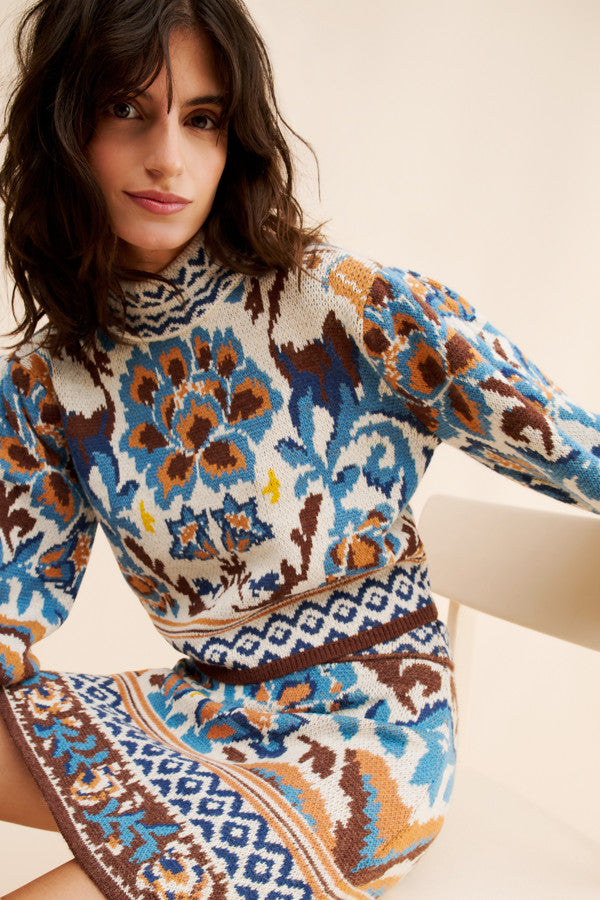 Toucan Scarf Knit Sweater