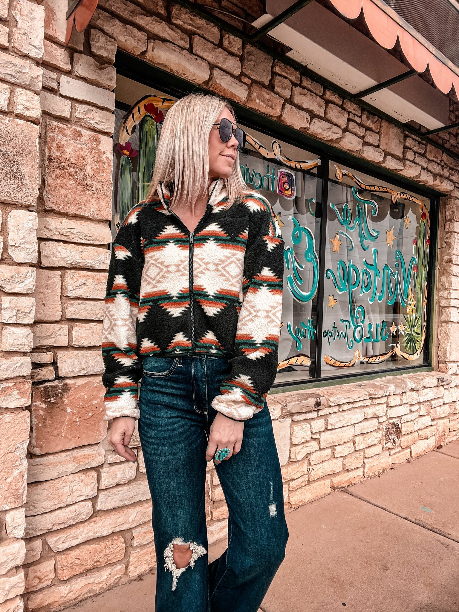 The Durham Cropped Sherpa Jacket (Hunter Green)