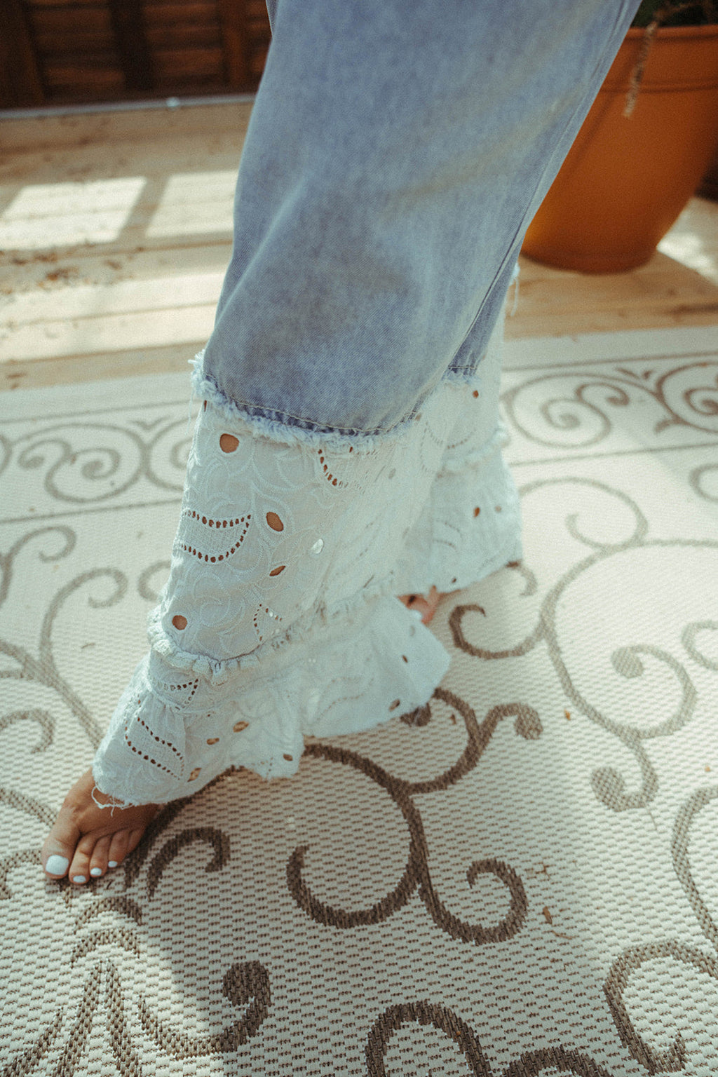 Lace Denim Overalls