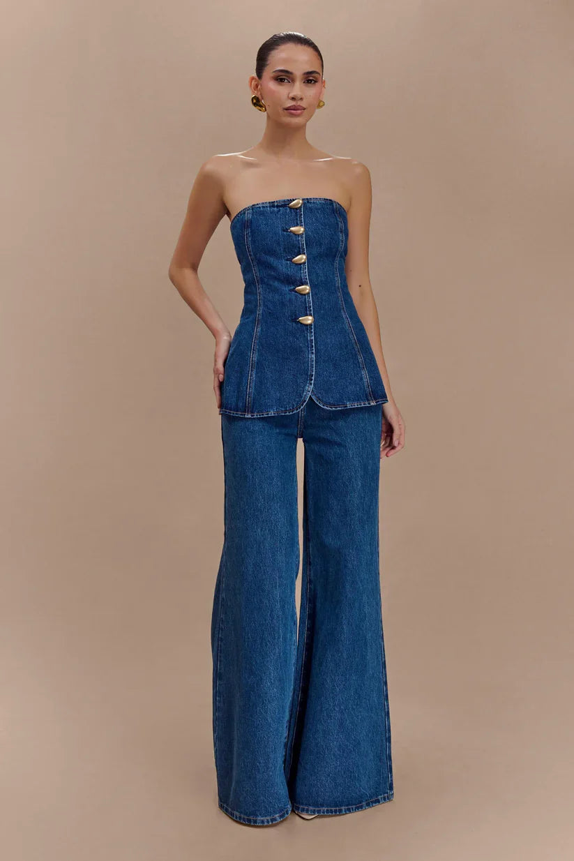 Strapless Long Line Button Set