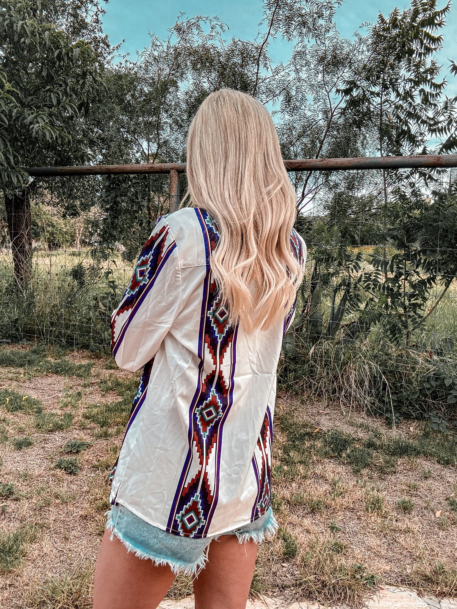 The Panhandle Western Button Down (White Mix)