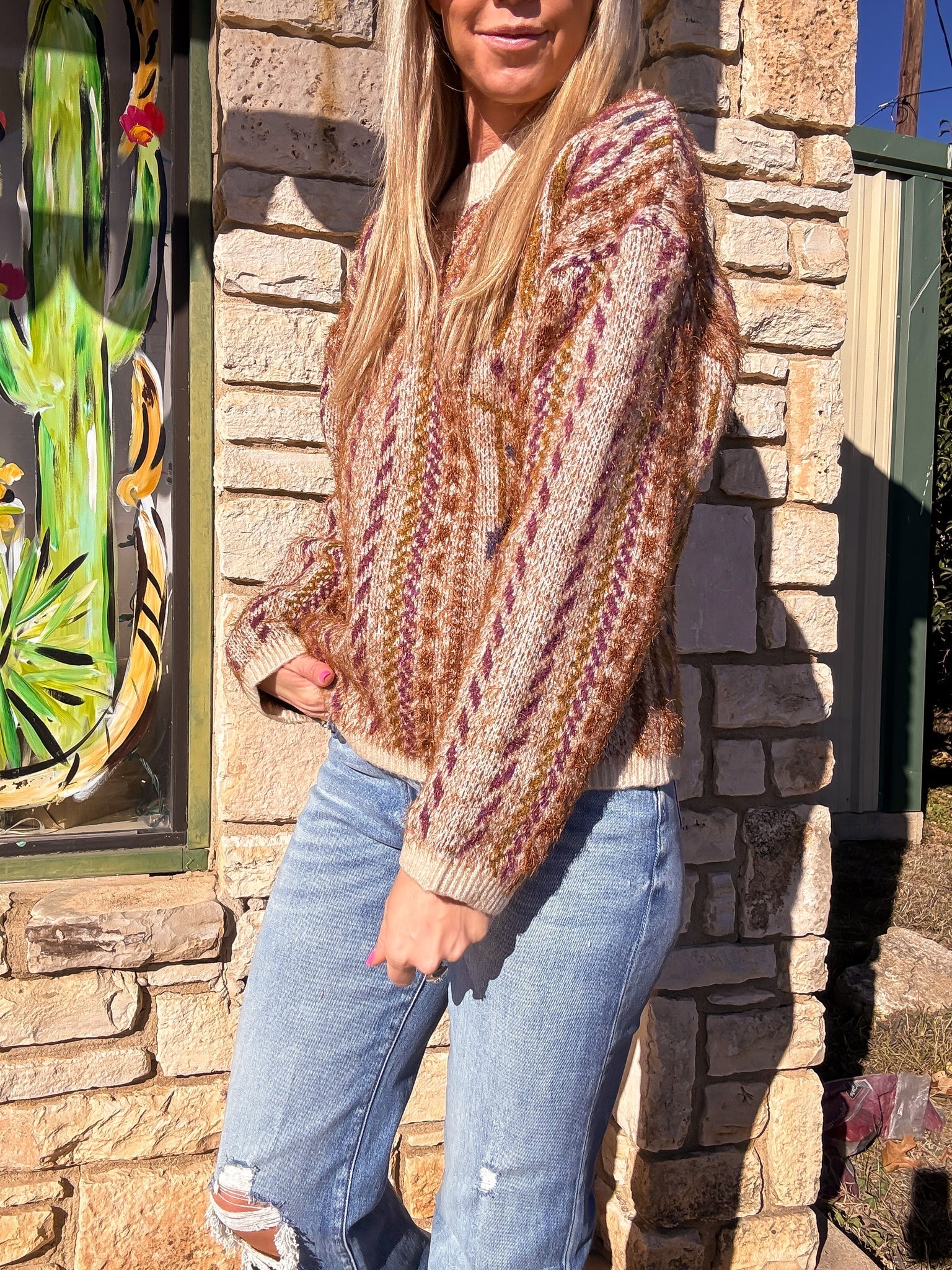 The Leming Sweter (Cream-Gold Mix)