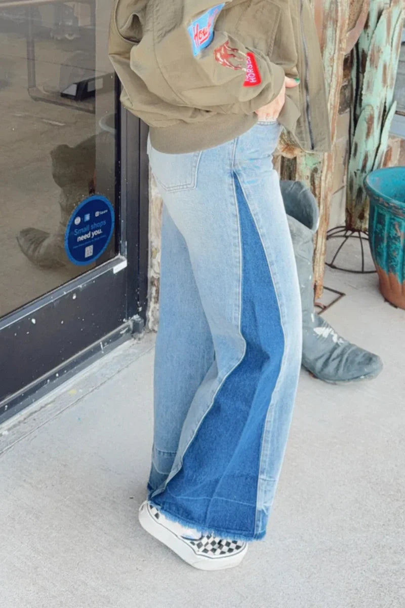 Western Cowboy Contrast Jeans Set