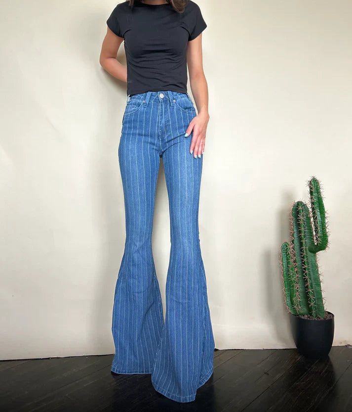 Women's High Rise Stripe Jeans