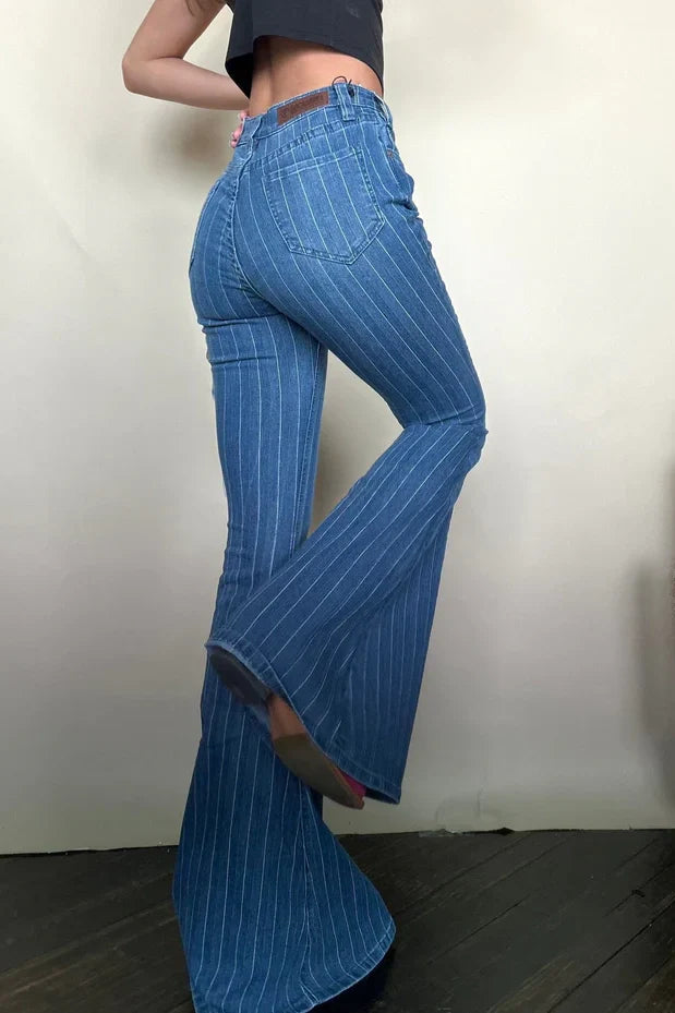 Women's High Rise Stripe Jeans