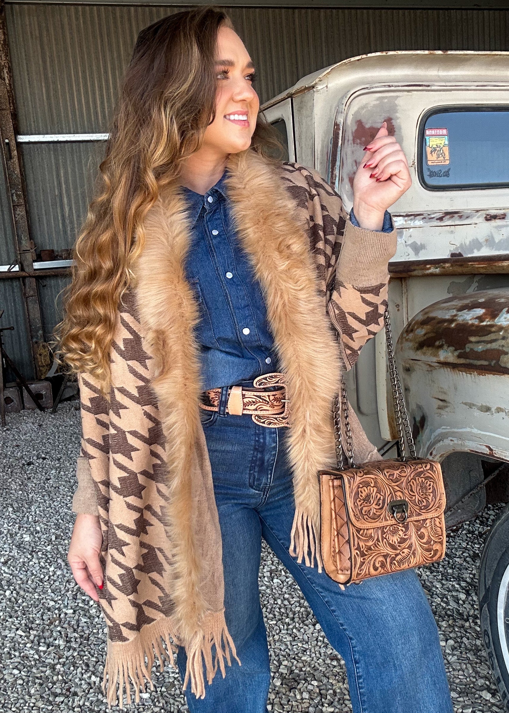 The Frontier Frost Fur Cardigan - Khaki