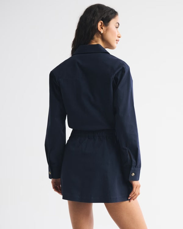 Utility Detail Skort Dress In Navy