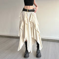 Boho Asymmetric Ruffled Maxi Skirt