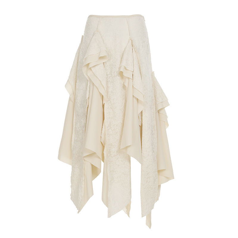 Boho Asymmetric Ruffled Maxi Skirt